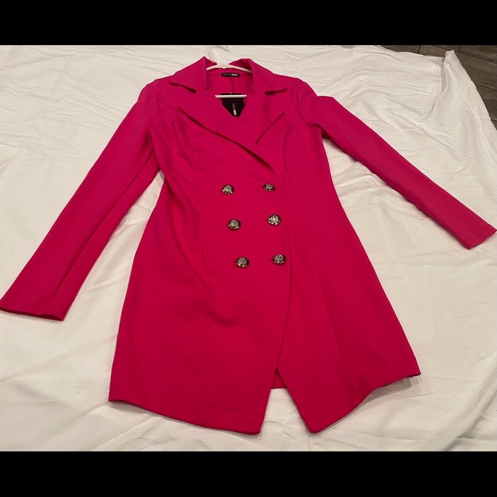Fashion Nova, Hot Pink, Mini Blazer Dress.